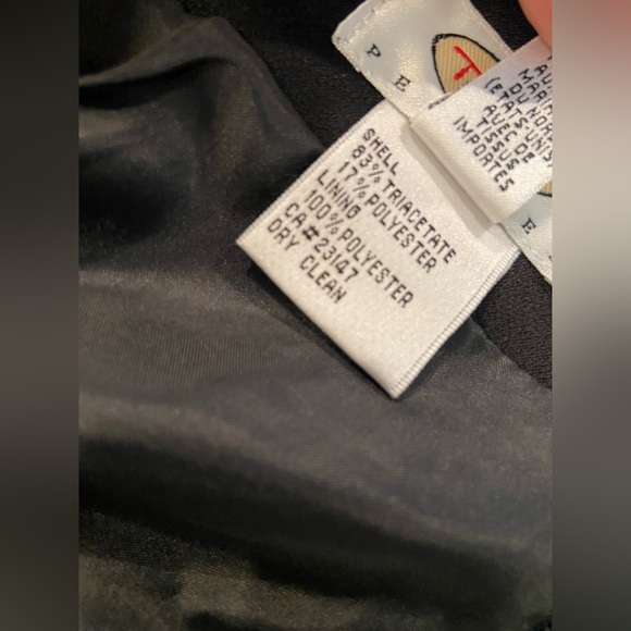 Talbots Size 14P Black Satin Finish Front Slit Zip Back Pencil Skirt Midi - Picture 8 of 9